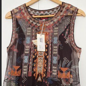 Johnny Was Black Mesh Dress -- Small, with tags